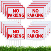 Blulu front view of no parking sign showing bold red text for immediate deterrence
