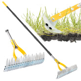 BlumeTrec front view showing full assembled rake and packaging benefits