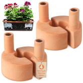 Blushtier front pack view showing four terracotta spikes and packaging — easy irrigation