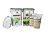 Bokashi Living front view of both bins showing durable design and easy rotation
