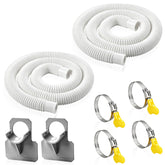 Boltigen front view of two replacement hoses showing included clamps and packaging benefit durability
