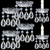 Bonuci front view of bobeche set showing clear crystal and polished finish for sparkle