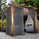 BONZER front view of two panels showing elegant sheer linen-look and filtered light benefit