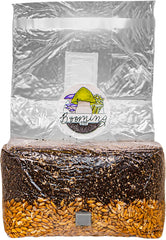 Booming Acres substrate texture closeup showing hydrated fortified mix benefit