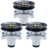 BOSFLAG front view of 3-pack spindles and pulleys showing complete kit benefits