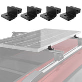 BougeRV front view of mounted solar panel showing secure attachment and stability
