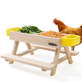 Boulphia picnic table front view showing organized feeding for less waste