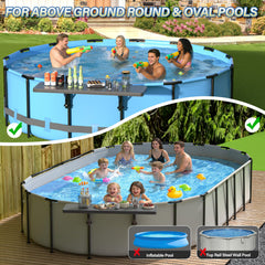 BoYata pool bar mounted on pool rail side profile demonstrating secure fit