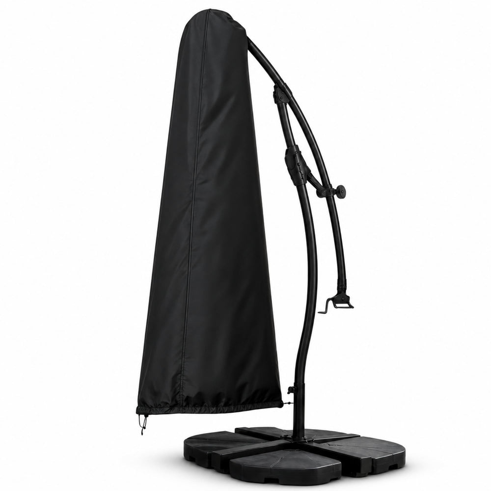 boyspringg front view of full umbrella cover protecting canopy