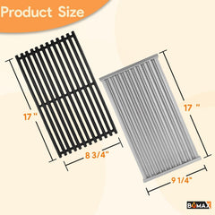 BQMAX detailed cast-iron grate texture for improved searing and durability