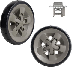 BQMAX front view of two 8-inch replacement wheels showing fit and finish for easy mobility