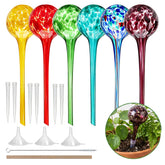 Brajttt front view of six glass globes showing decorative colors and included tags for easy identification