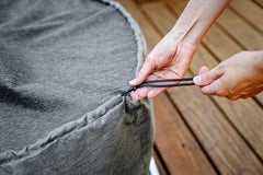 Breeo close-up of marine-grade fabric showing durable water-resistant texture