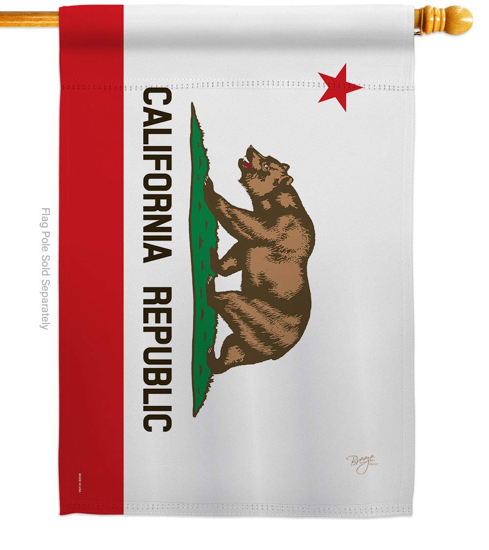 Breeze Decor front view of California flag showing clear design and curb appeal