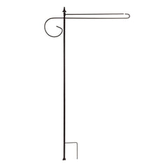 Briarwood Lane front view of full 62-inch wrought iron flag stand showing stable display