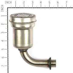 Briggs & Stratton muffler side profile displaying shape for correct clearance benefit
