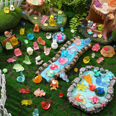 BrightRow mini animals arranged inside a terrarium enhancing plant scene