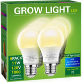Briignite A19 front view showing natural white light, ideal for indoor plant growth