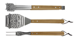 BRISA tongs in use over grill showing secure grip and heat reach
