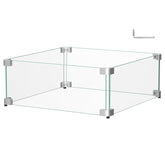 BriSunshine front view showing clear tempered glass and modern design benefit: unobstructed flame visibility