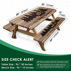 Britown table cover laid flat on a 96 inch picnic table offering clean dining surface protection