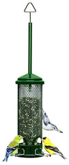 Brome Squirrel Buster Mini front view showing feeder and perches, prevents seed loss