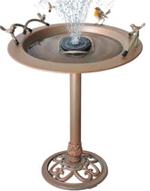BSTGIFTS front view of birdbath showing overall design and durable stability