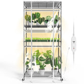 Bstrip front view assembled showing full greenhouse and plants, clear visibility benefit