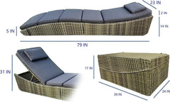 BTEXPERT lounger fully reclined with person reading demonstrating adjustable comfort
