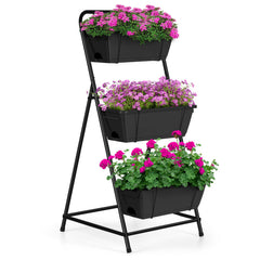 BTY front view of 3-tier raised garden bed showing compact footprint and organization