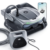 BUBLUE 800P front view showing compact robotic vacuum and benefits of full-surface cleaning