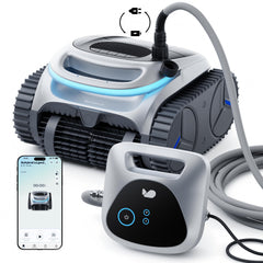 BUBLUE front view of BuHybrid L6 showing sleek matte silver body and controls for easy identification