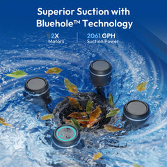 BUBLUE F10 open 5L filter box displaying dual-layer basket and filter pad efficiency