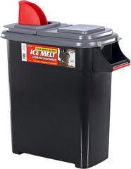 Buddeez front view of dispenser showing handles and stackable lid for organized storage