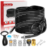 Budiwati front packaging showing kit contents and heavy-duty hose benefit