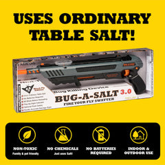 BUG-A-SALT Black Fly 3.0 side view highlighting form and ergonomic grip benefit