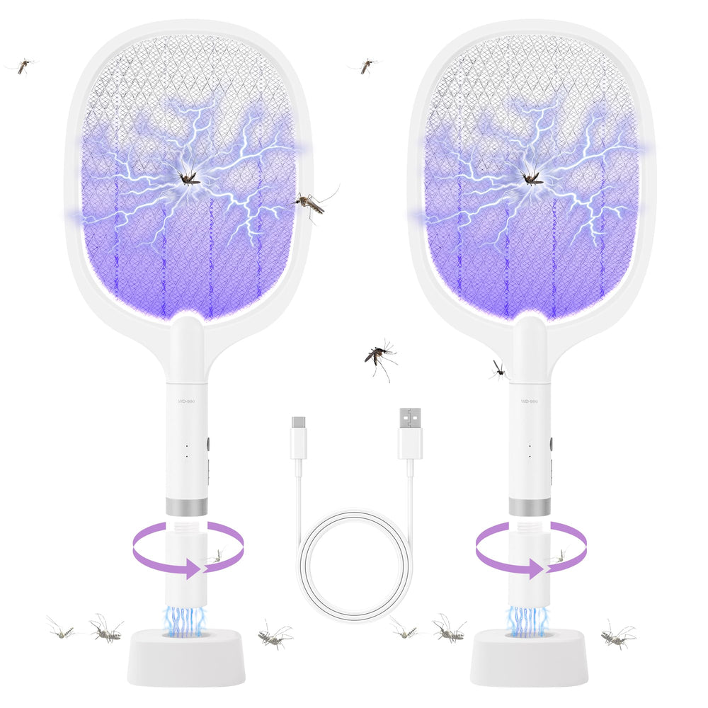 Bug Parking two-pack rackets front view showing docking base for reliable charging