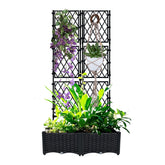 BUKLIYN front view of raised planter with trellis showing privacy benefit