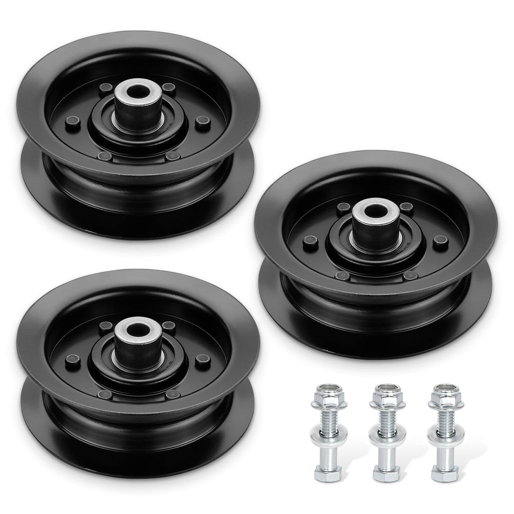 Bularie front packaging showing three pulleys and hardware, ready to replace OEM parts