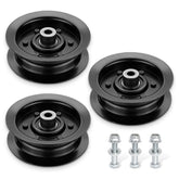 Bularie front packaging showing three pulleys and hardware, ready to replace OEM parts