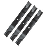Bularie front view of three high-lift blades showing fit and finish for reliable cutting