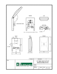 Burnaby gas outlet scale comparison next to grill hose showing compact, space-saving size