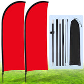 Buryeah front view solid red feather flag showing bold visibility