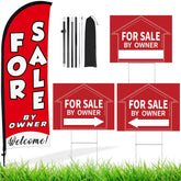 Buryeah full kit front view showing flag, arrows, stakes for clear curbside signaling