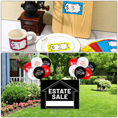 Buryeah price stickers and balloons staged to increase buyer attention