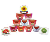 BUZZY front packaging showing 12 mini terracotta pots and seed packs, ready to gift
