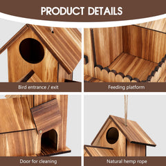 BXYEE birdhouse hanging from a tree branch benefit: easy-to-install suspended placement