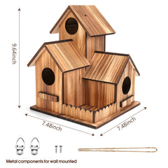 BXYEE interior view showing three separate nesting chambers benefit: hosts multiple bird families