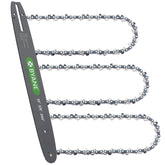 Byane front packaging showing 20-inch bar and three chains, quick replacement benefit