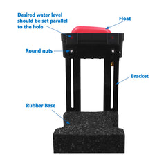 Bylot float and bracket detail highlighting adjustable height for precise filling